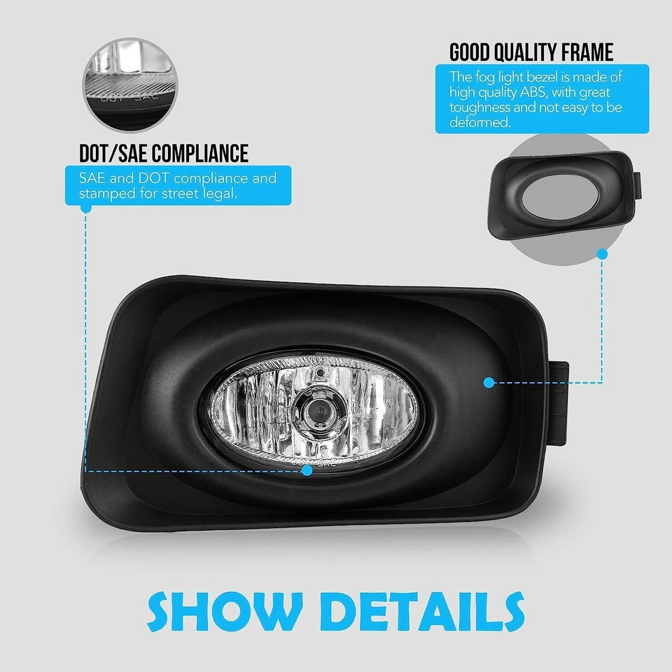 Luces antiniebla para parachoques de conducción Acura TSX 2004 2005 con cableado + kits de interruptores Foto 3 de 4