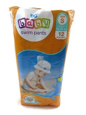 DG Baby Swim Pants Disposable Diaper Boys  Girls Size S 16-26 lbs  12 Count