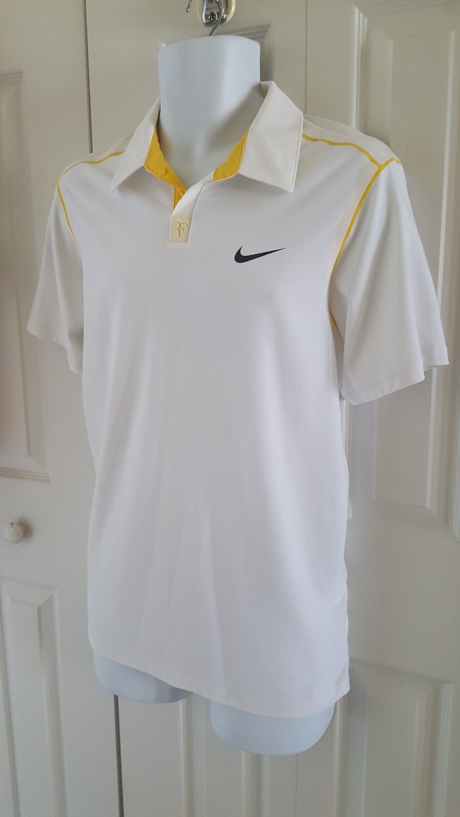 Nike Roger Federer "RF" Tennis Polo Shirt L Damag… - image 11