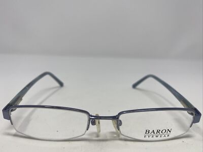 Baron Eyeglasses Frame 5059 LBL 50-18-138 Light Blue Half Rim Z79