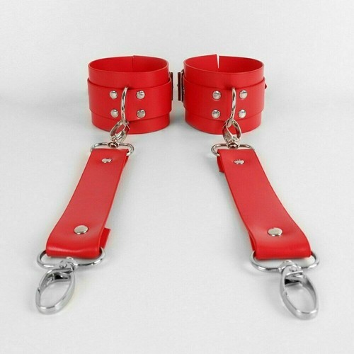 Women Body Leg Bondage Faux Leather Harness Strap Belts With Handcuffs Roleplay - Picture 15 of 22