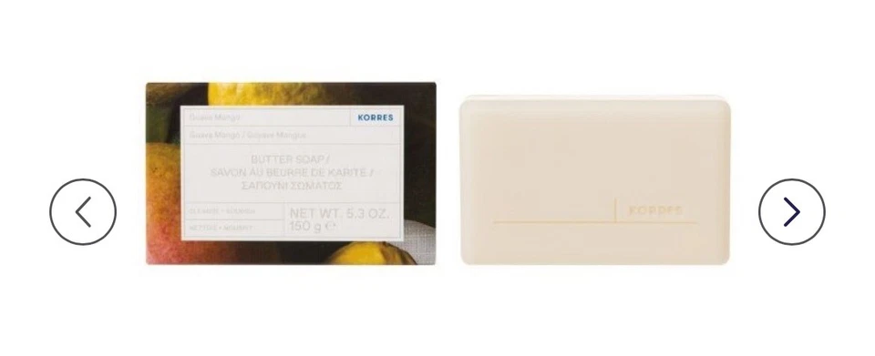 Мыло с маслом Korres GUAVA MANGO очищающее и питательное 5,3 унции EA - Изображение 2 из 4