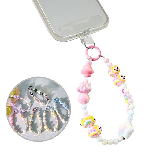 Colorful Beaded Phone Strap String Handmade Crystal Wrist Lanyard Charm for Bags - Picture 2 of 14