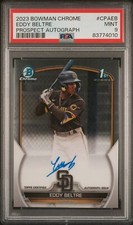 2023 Bowman Chrome Prospect Autographs Eddy Beltre #CPAEB PSA 9