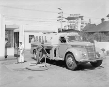 Shell Oil Truck Gas Station 1937 Vintage 8x10 Photography Reprint