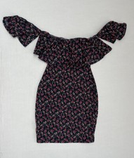 Windsor Off The Shoulder Ruffle Dress Extra Small Blue Floral Womens GD15870WD