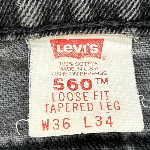 Vintage Levis 560 Jeans Mens 36x34 Black Made in USA Tapered Leg 90s Y2K - Picture 10 of 15
