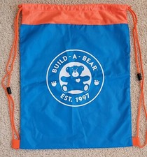 BUILD-A-BEAR 2017 DRAWSTRING BAG BACKPACKS 17" X 13" BLUE EUC