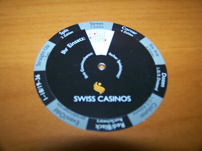 SWISS CASINOS 2013 ROULETTE INFORMATION DISK ZURICH, SWITZERLAND