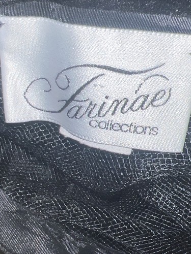 Vtg Farinae Collection Full Long Black Skirt Tulle Lined Velvet Stripes Sz 10 - Picture 6 of 8
