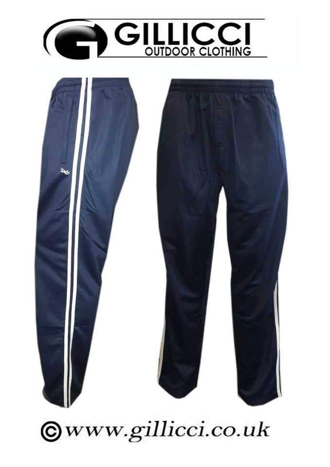 MENS TRACKSUIT BOTTOMS SILKY JOGGERS JOGGING STRIPED GYM SPORTS TROUSERS M-6XL - Image 2 of 4