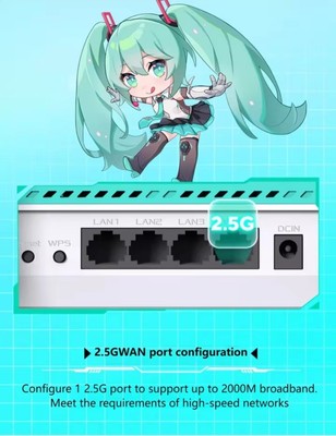 Asus ROG Magic Box WiFi-7 ROGx初音ミク ASUS ROG Magic Box Hatsune Miku Edition Gaming Router, WIFI 7 dual