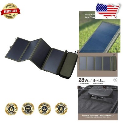 NESTOUT 28W Solar Panel Charger, IF Gold Award Winner, Dual USB, Water-Resistant