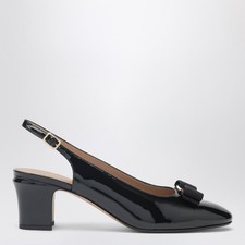 FERRAGAMO Vara Bow Black Slingback Pumps New Authentic