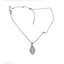 Pandora 925 sterling silver sparkling lace pendant necklace 