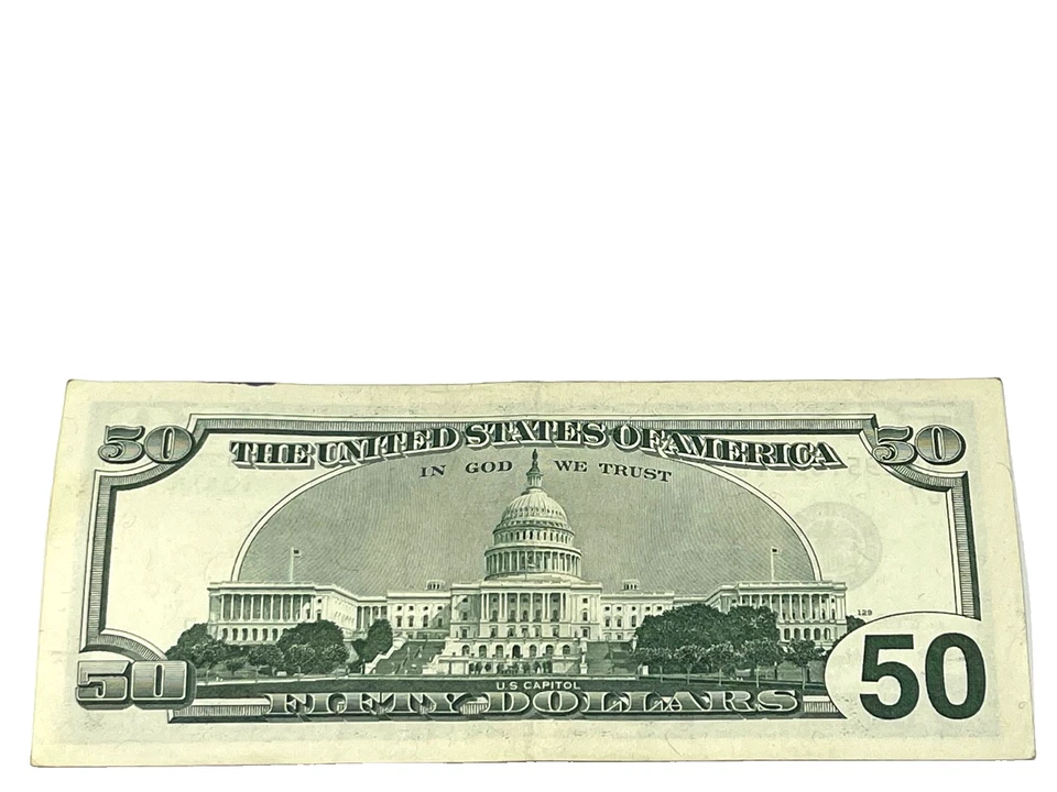 U.S. 1996 $50 FEDERAL RESERVE NOTE, Crisp, S/N AG 29578524 B (#480) - Image 2 of 2