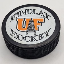 Vintage Findlay Oilers Hockey Puck Retired College Program Rare