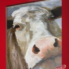 Hobby Lobby Large Framed Cow & Sunflower Painting MDF, Signed Mae One of a kind — photo 5
