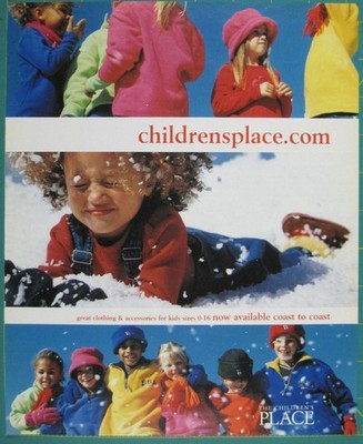 Print Ad The Childrens Place Clothing Accessories Kids Winter Snow 1999 Vintage