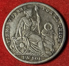Peru Sol 1926 Silver Coin KM#218.1 T8244