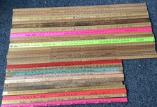 Vintage Lot of 27 Wooden Advertising Yardsticks Rulers 36 48
