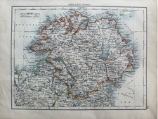 Vintage 1899 Mapa Irlandii (Północ)