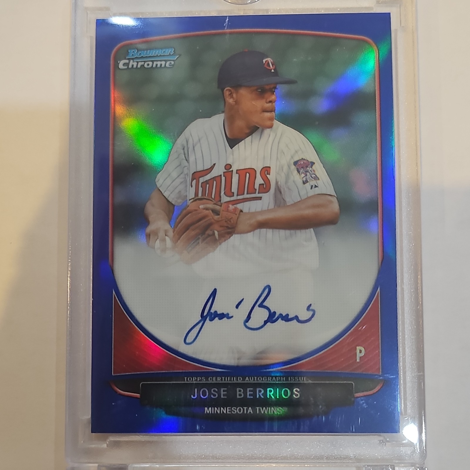 2013 Bowman Chrome Blue Refractor Rookie Auto #BCA-JB Jose Berrios /150 Twins