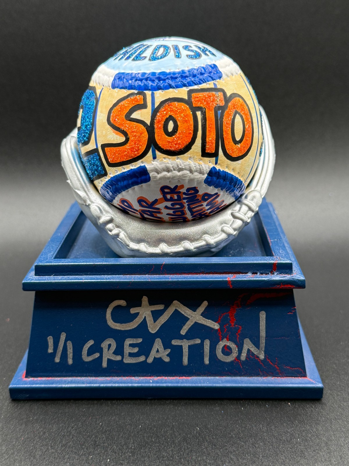 Juan Soto Hand Painted 1/1 Pop Art Career Baseball CARTER X Auto METS