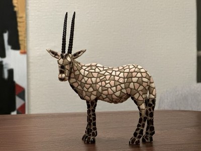 Mosaik Antilope Figur 14 cm Handarbeit Oryx Skulptur Gaudí Stil Ornament