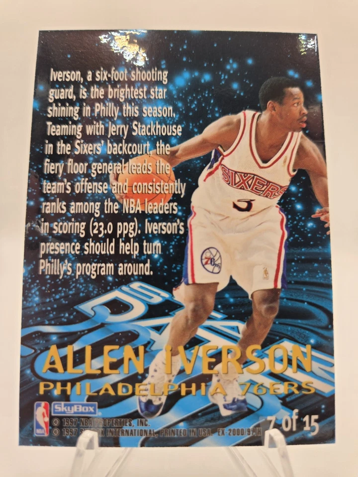 1996 Skybox E-X2000 Allen Iverson Star Date No. 7 Stardate - Изображение 2 из 2