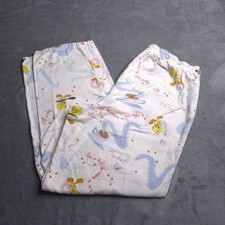 Vintage Warner Bros Tweety Pajama Pants L White Cartoon Print Elastic Waist