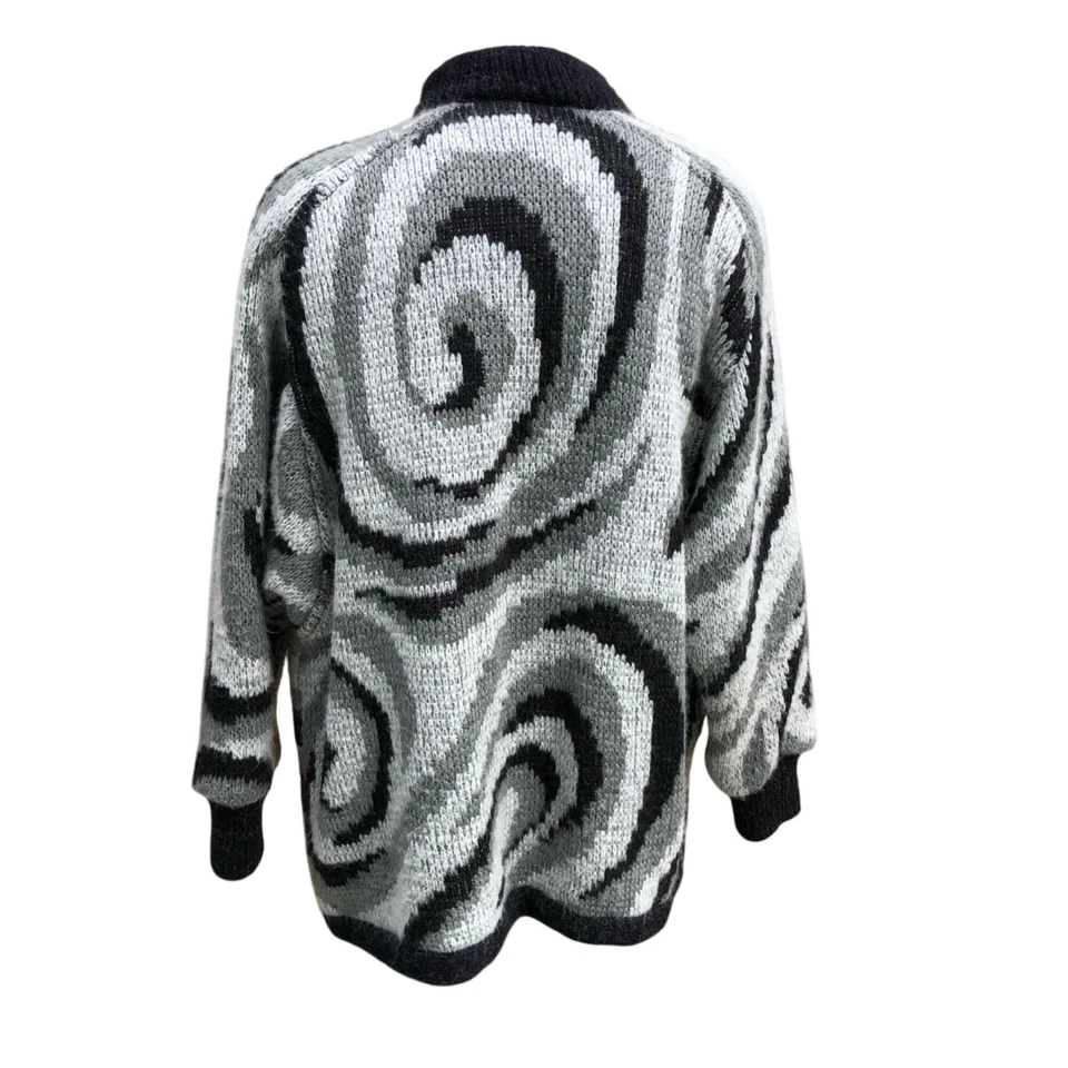 Cárdigan Suéter Chaqueta De Colección Gallery Mezcla de Lana Remolino Artístico Declaración Pesada 2X Foto 2 de 4