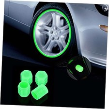 Glowing Car Valve Stem Caps, 4 Pack Universal Glow Car Tire Valve Caps Green