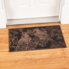 Durable Outdoor Rubber Mat Gold Cardinal Decorative Welcome Rug Entryway Mat