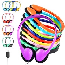 OYSLKJ USB C Classroom Headphones Bulk for Kids, Wired On Ear 20 Pack | Type ...