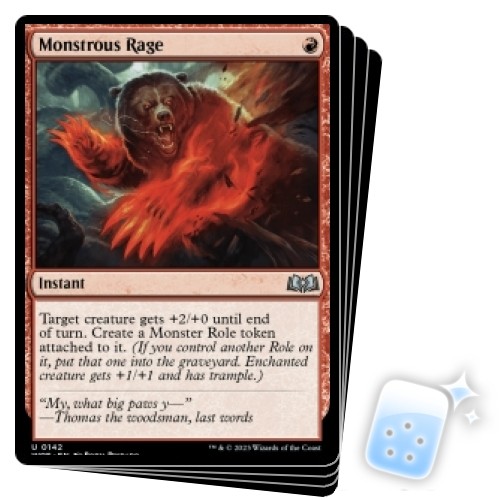 mtg monstrous cards MONSTROUS RAGE X4 Wilds Of Eldraine WOE Magic MTG MINT CARD