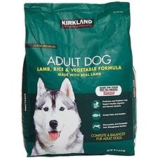 KIRKLAND ADULT DOG FOOD LAMB RICE VEGETABLE 40LB 1.96 per gallon