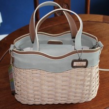 Longaberger Sisters Everyday Woven Basket Purse Leather Crossbody