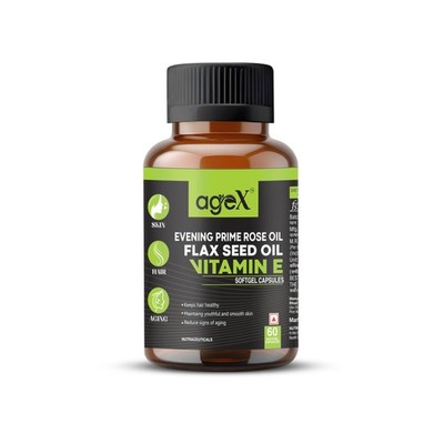 AgeX Flaxseed & Evening Primrose Softgels with Vitamin E - 60 Capsules