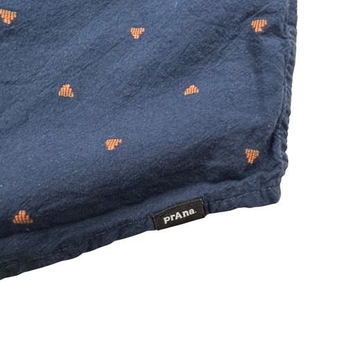 prAna XXL Mens Standard Fit Long Sleeve Shirt Blue Triangle Pattern Organic - Picture 9 of 24