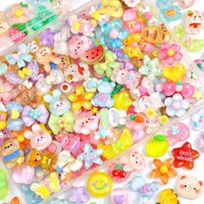 60PCS Slime Charms Cute Jelly Flatback Resin Charms For Slime, Random Kawaii Dec