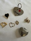 Lot Of Heart-shaped Jewelry Pendant Brooch Keychain Enamel Rhinestone Pearl  — photo 1