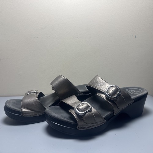 Dansko Sandal Women EU 40 (US 9.5) Leather Strap Buckle Iridescent Sophie Shoes - Picture 6 of 9