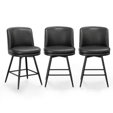 Bar Stools with Back Ergonomic Backrest Synthetic Leather for Kitchen Island