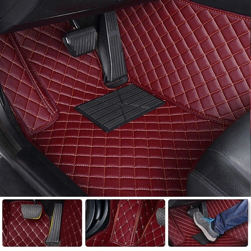 Car Floor Mats For Porsche 911 Auto Carpets Anti-Slip Wine Red - Изображение 2 из 4
