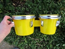 Bongo batteria ABS PLASTICA strumento a percussione LUCE BRILLANTE risonante SUONO 20 cm