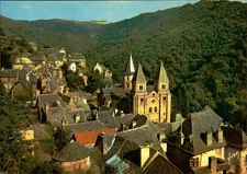 Vintage Post-War France Conques-en-Rouergue Aveyron Village Postcard