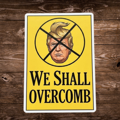 Anti Trump Sticker NO KINGS PROTEST ''We Shall Overcomb'' Waterproof 1/10/50/100