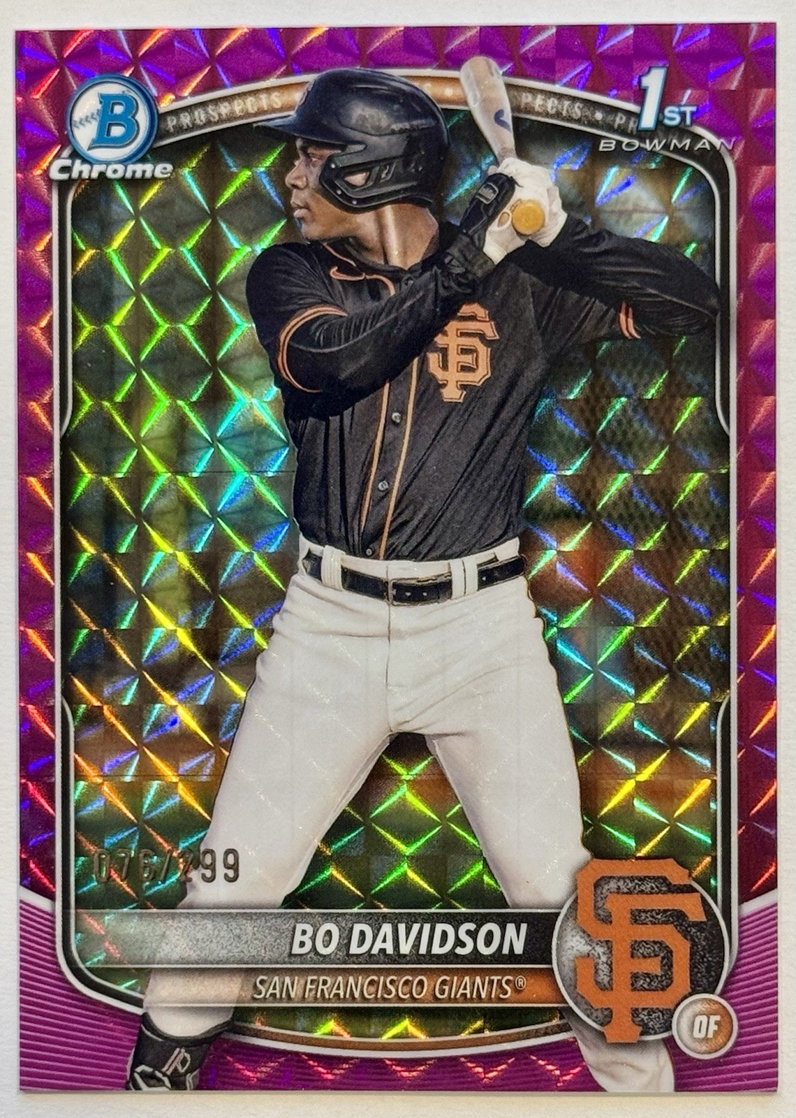2025 Bowman Chrome Bo Davidson 1st Fuchsia Geometric Refractor #76/299 #BCP-206