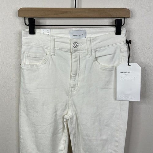 Pantalones de mezclilla ajustados Current Elliott The Original cintura alta Stilleto en azúcar talla 26 - Imagen 2 de 9